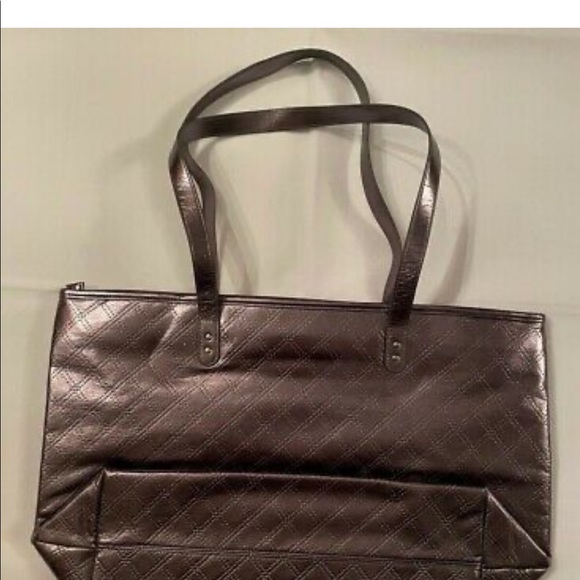 NWTBath & Body Works Be Joyful Tote Womens Metallic Silver Shopper Shoulder Bag - Picture 2 of 4